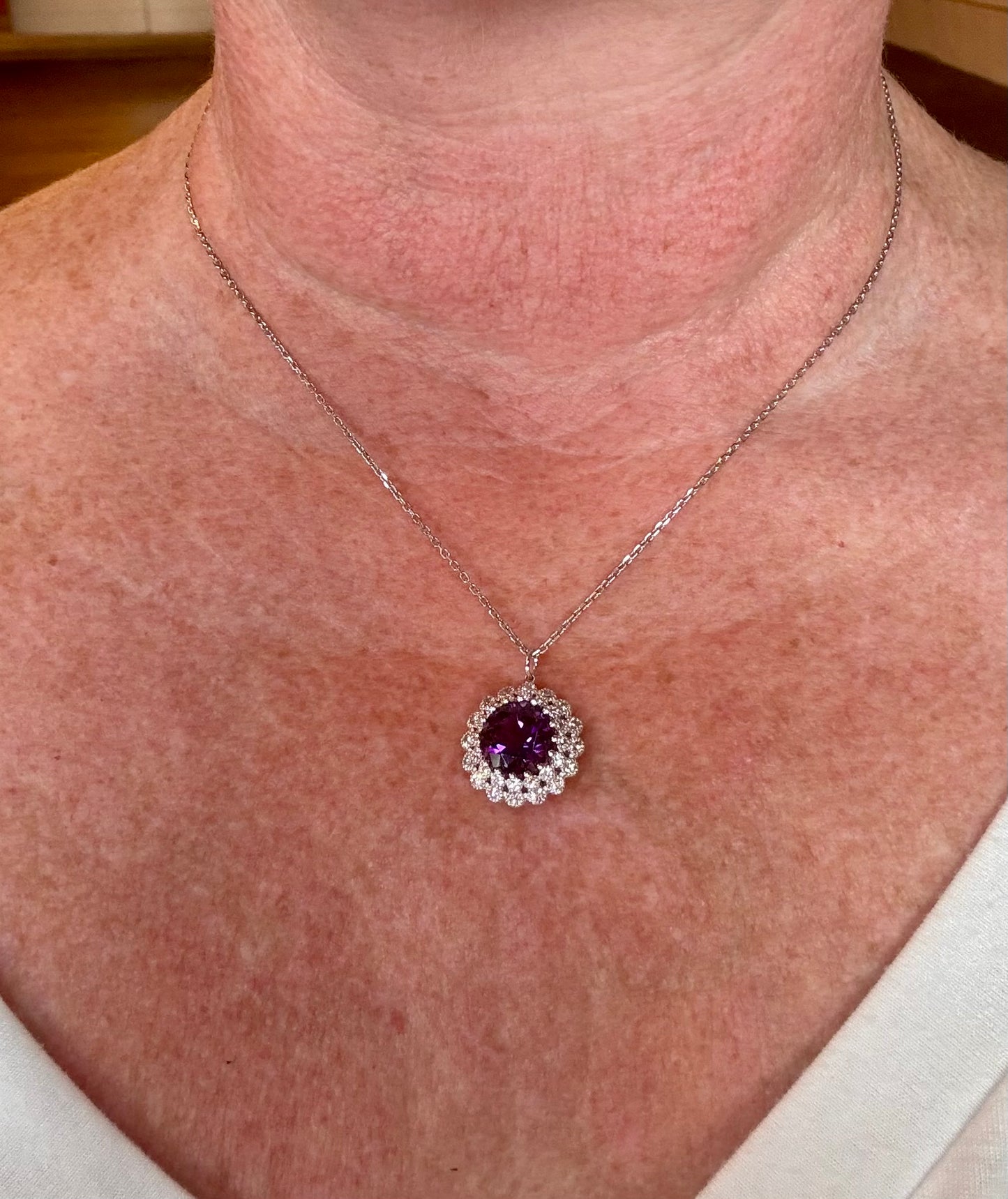 Amethyst and Diamond pendant
