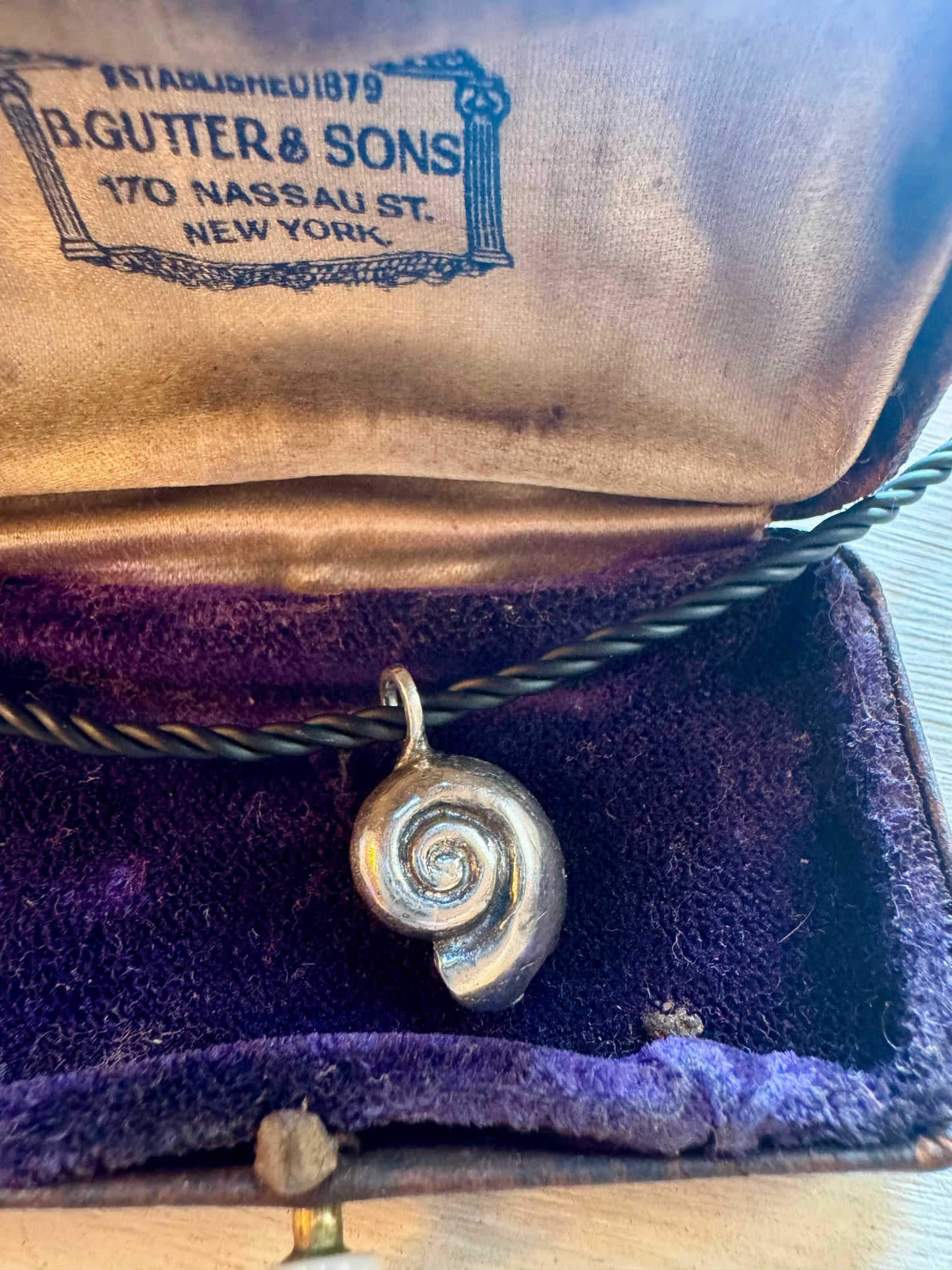 Sterling fossilized shell necklace
