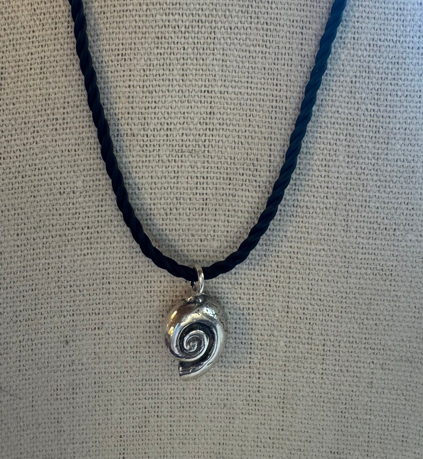 Sterling fossilized shell necklace