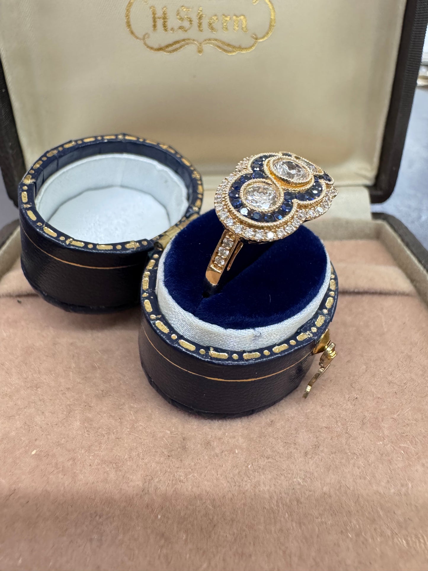 1.12ct Diamond and Sapphire ring