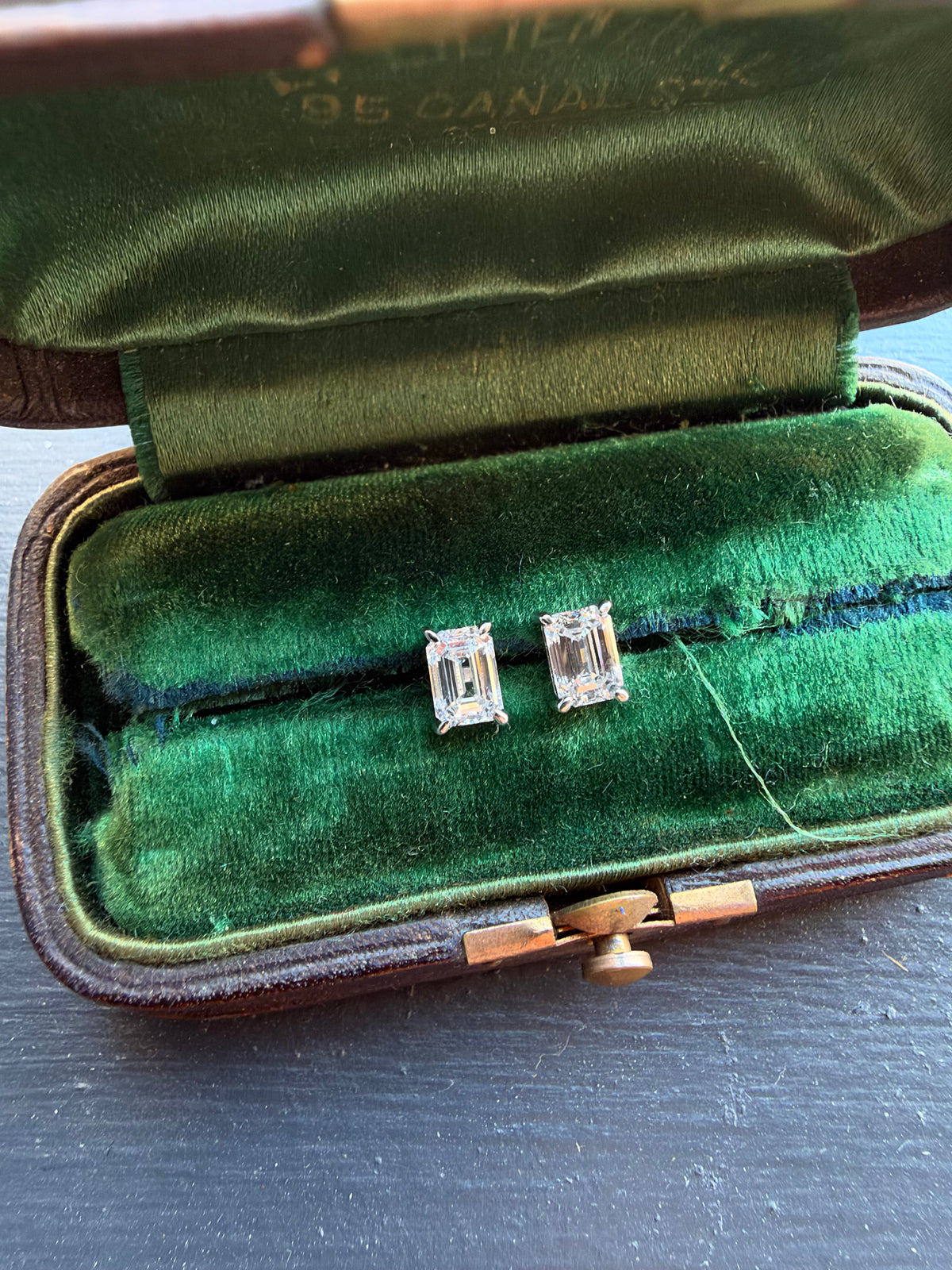 1ct emerald cut lab grown studs