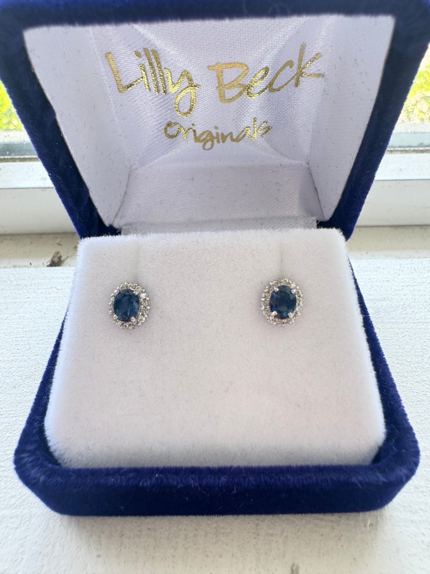 Sapphire and Diamond studs