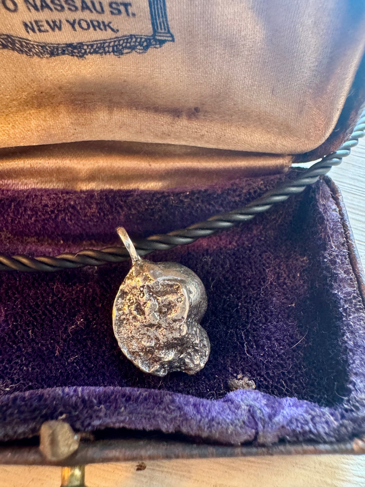Sterling fossilized shell necklace