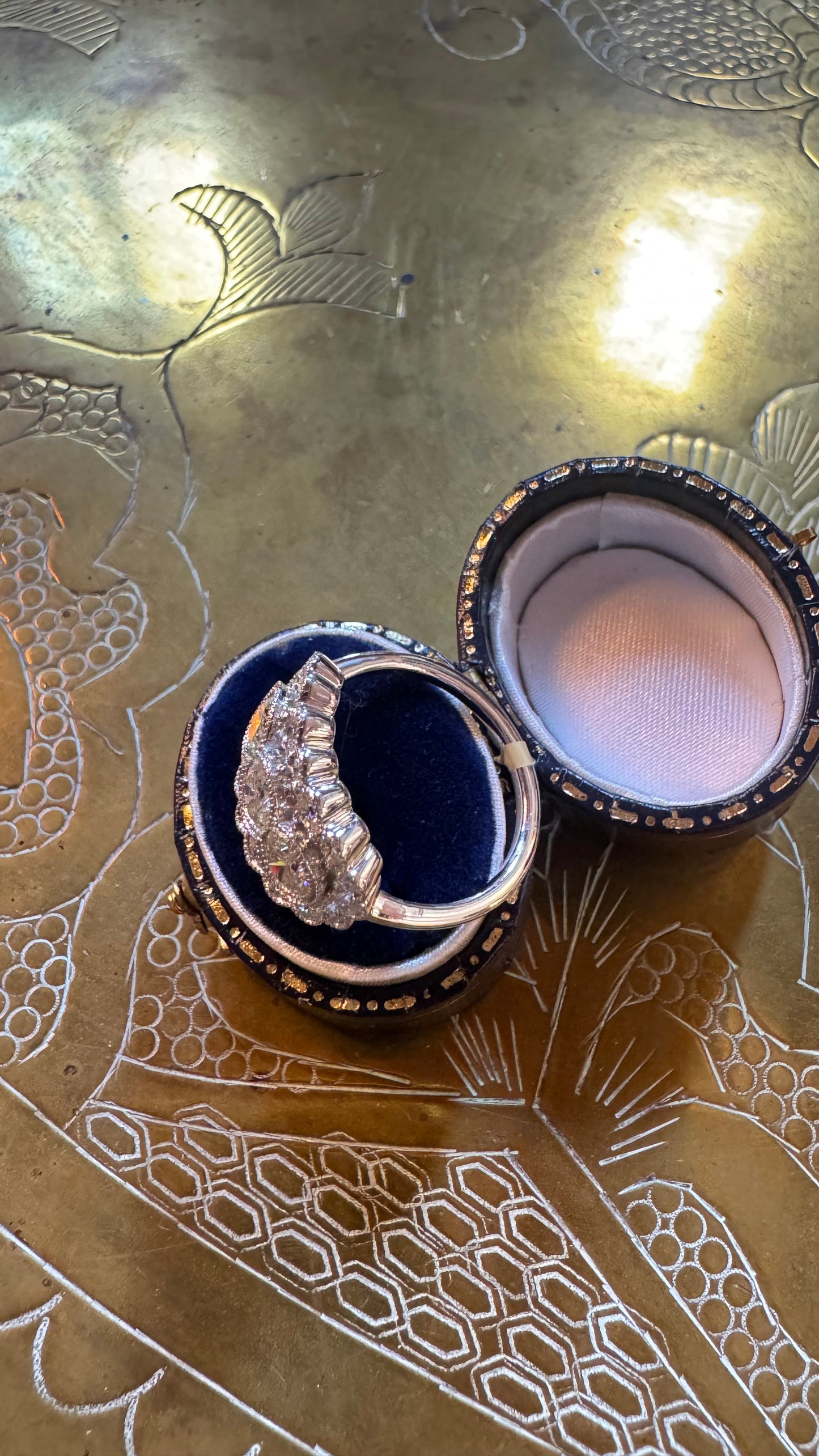 Triple Diamond Halo Ring