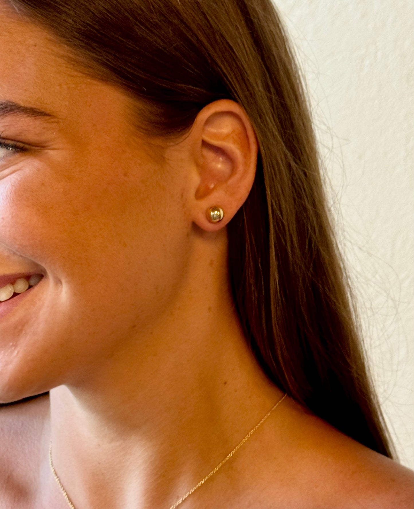 8mm gold ball 14k studs