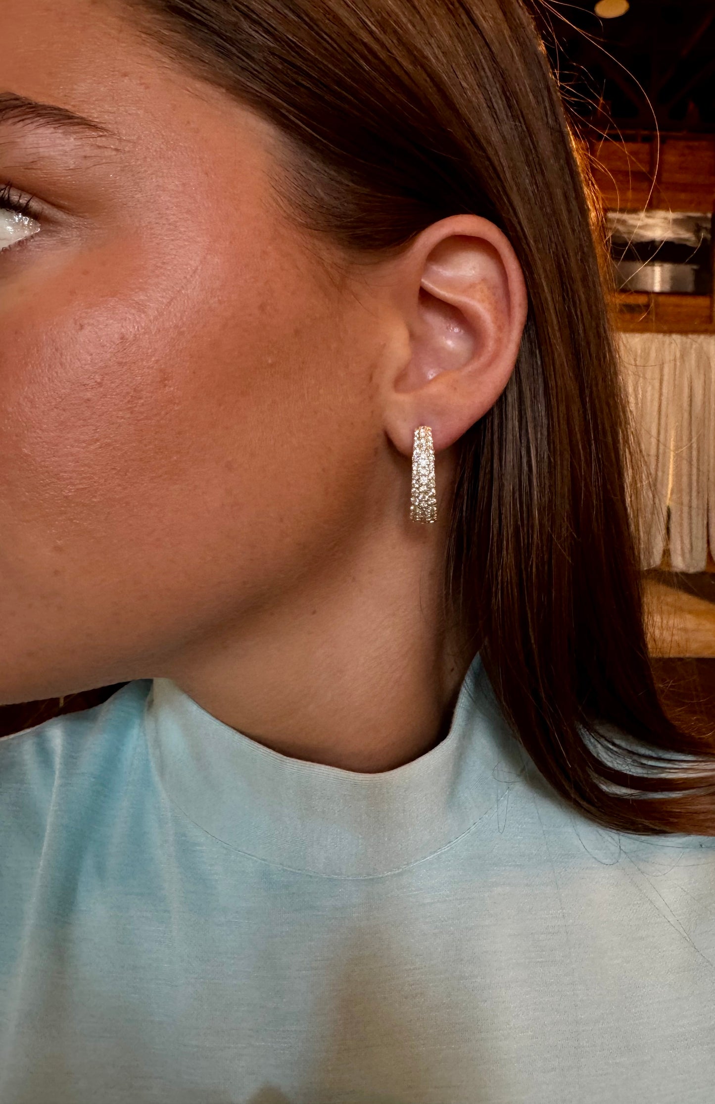 2ct Pave’ Diamond hoops