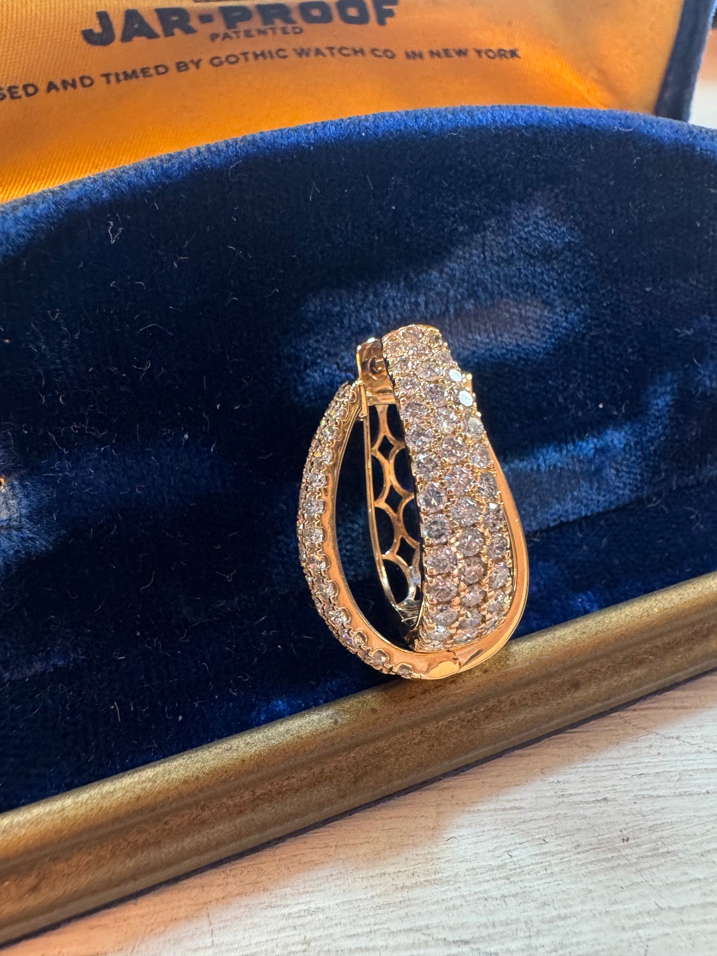 2ct Pave’ Diamond hoops