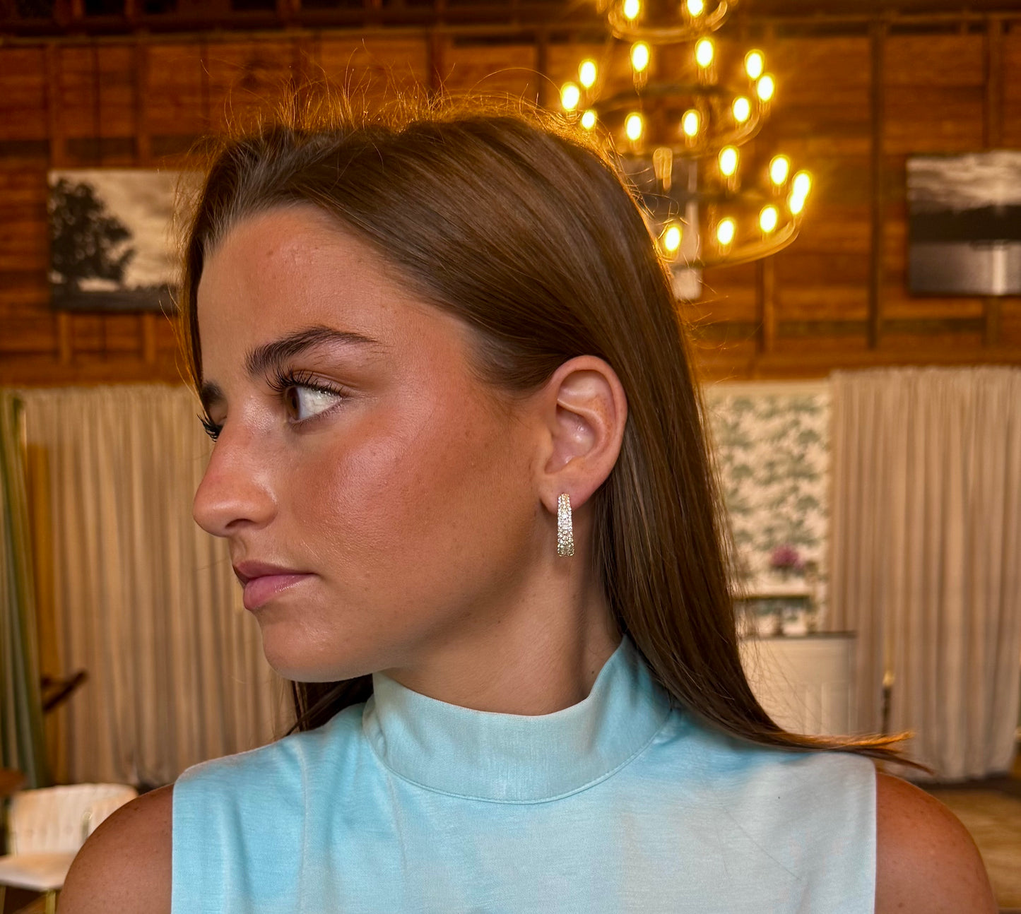 2ct Pave’ Diamond hoops