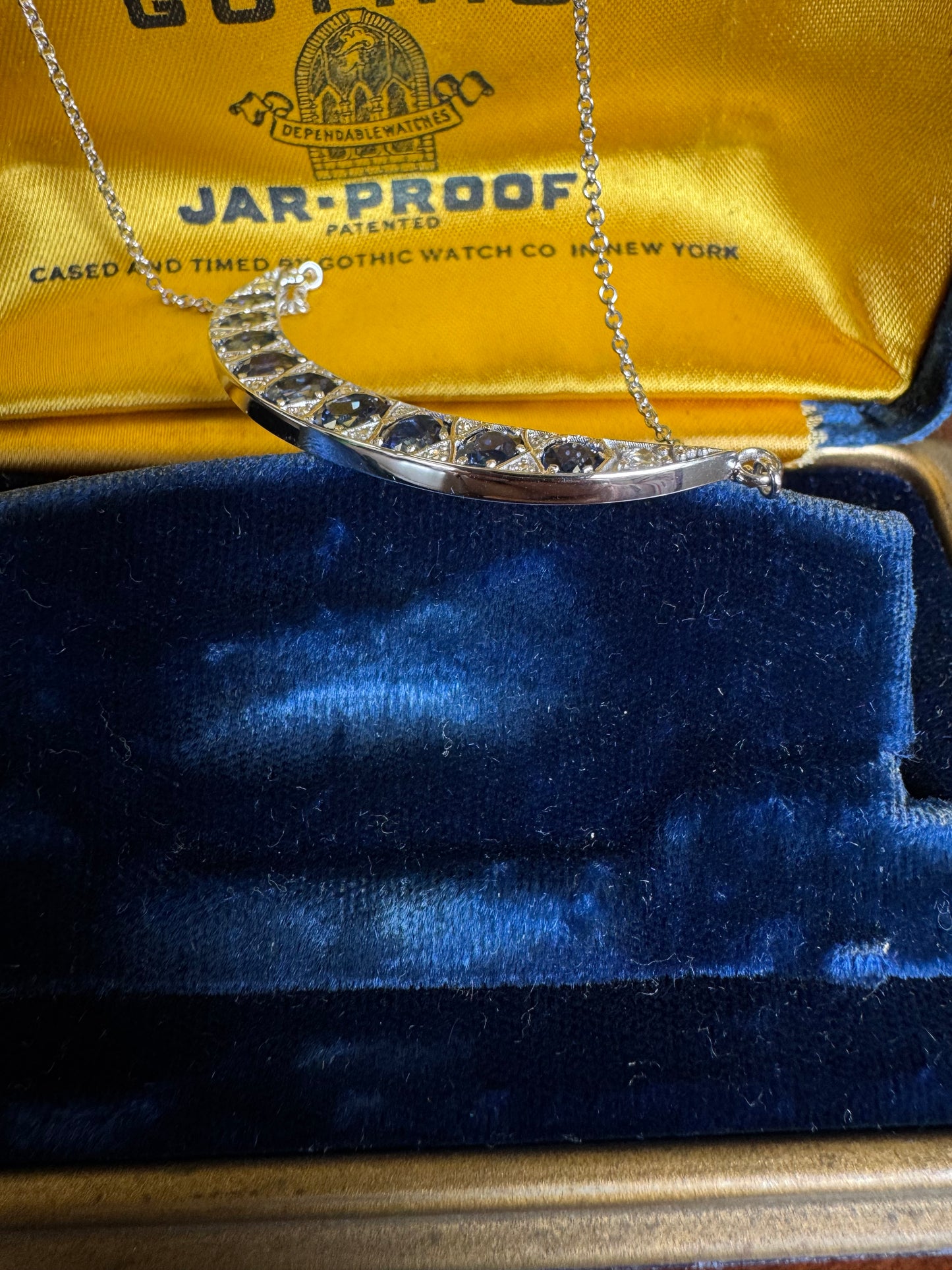 Custom Sapphire and Diamond necklace