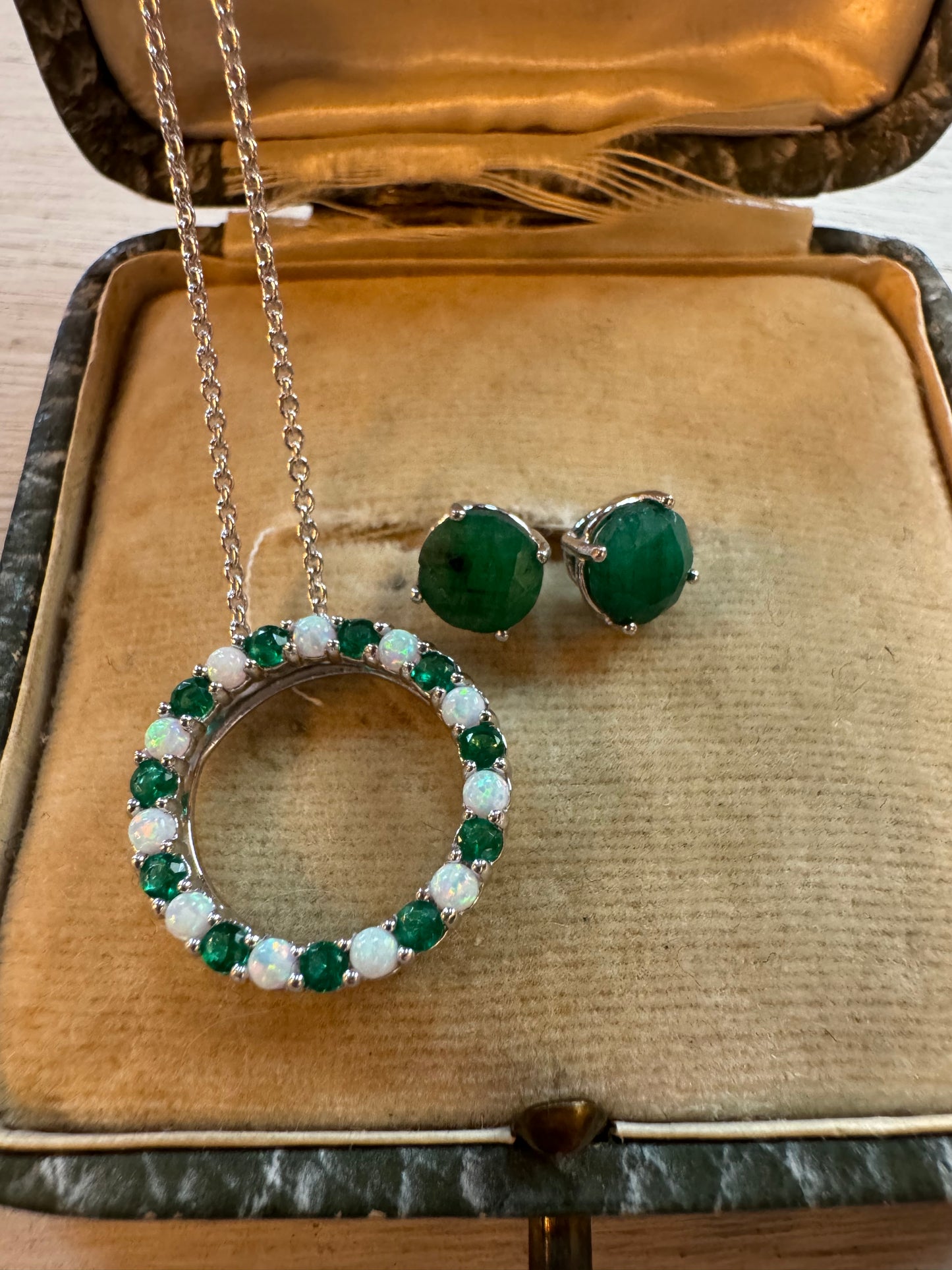 Natural Emerald studs