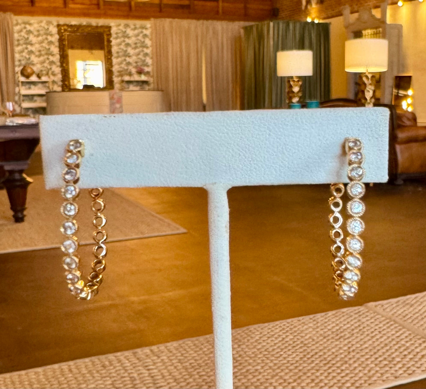.75ct Bezel set Diamond hoops