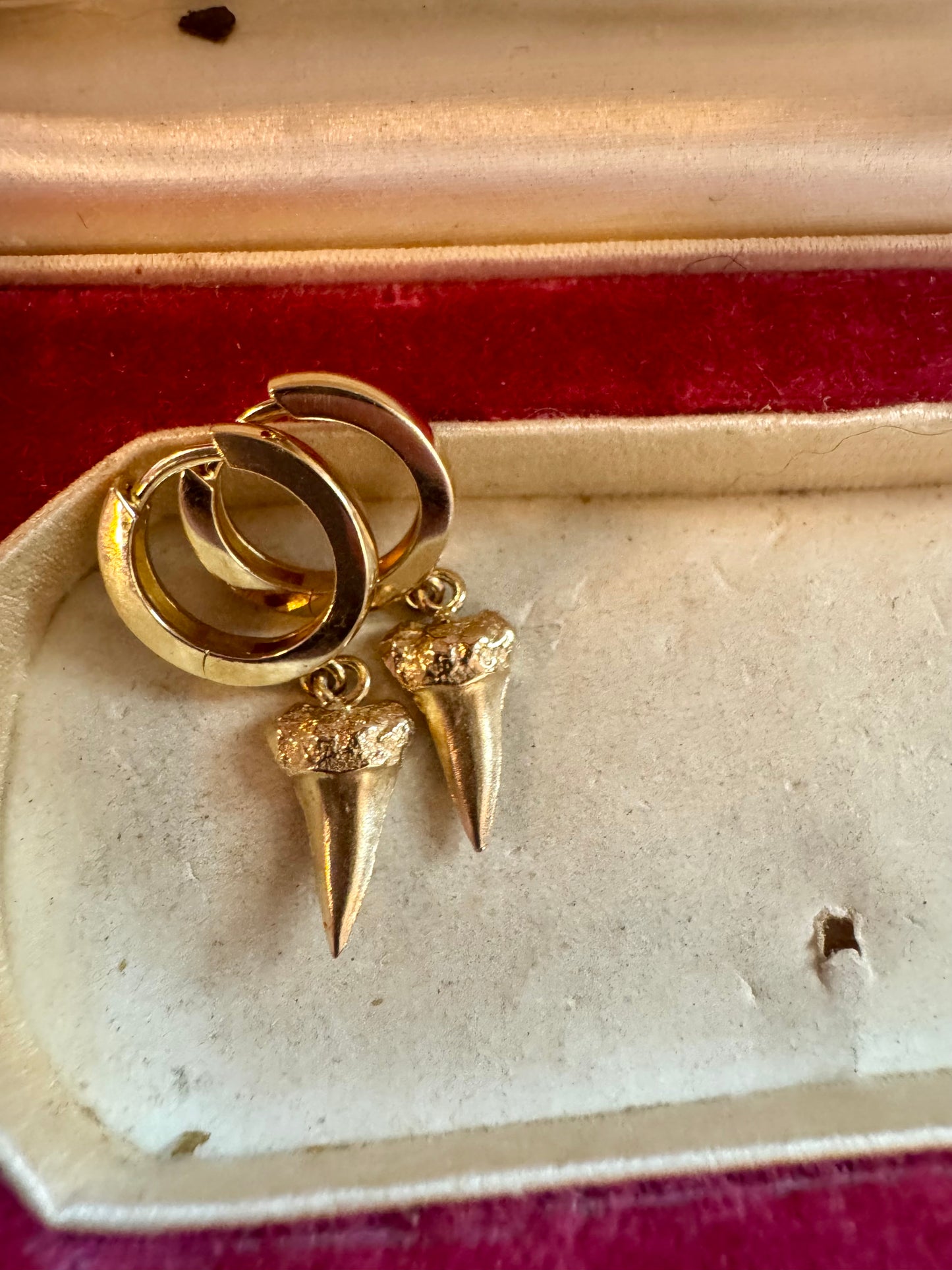 14k Shark teeth earrings