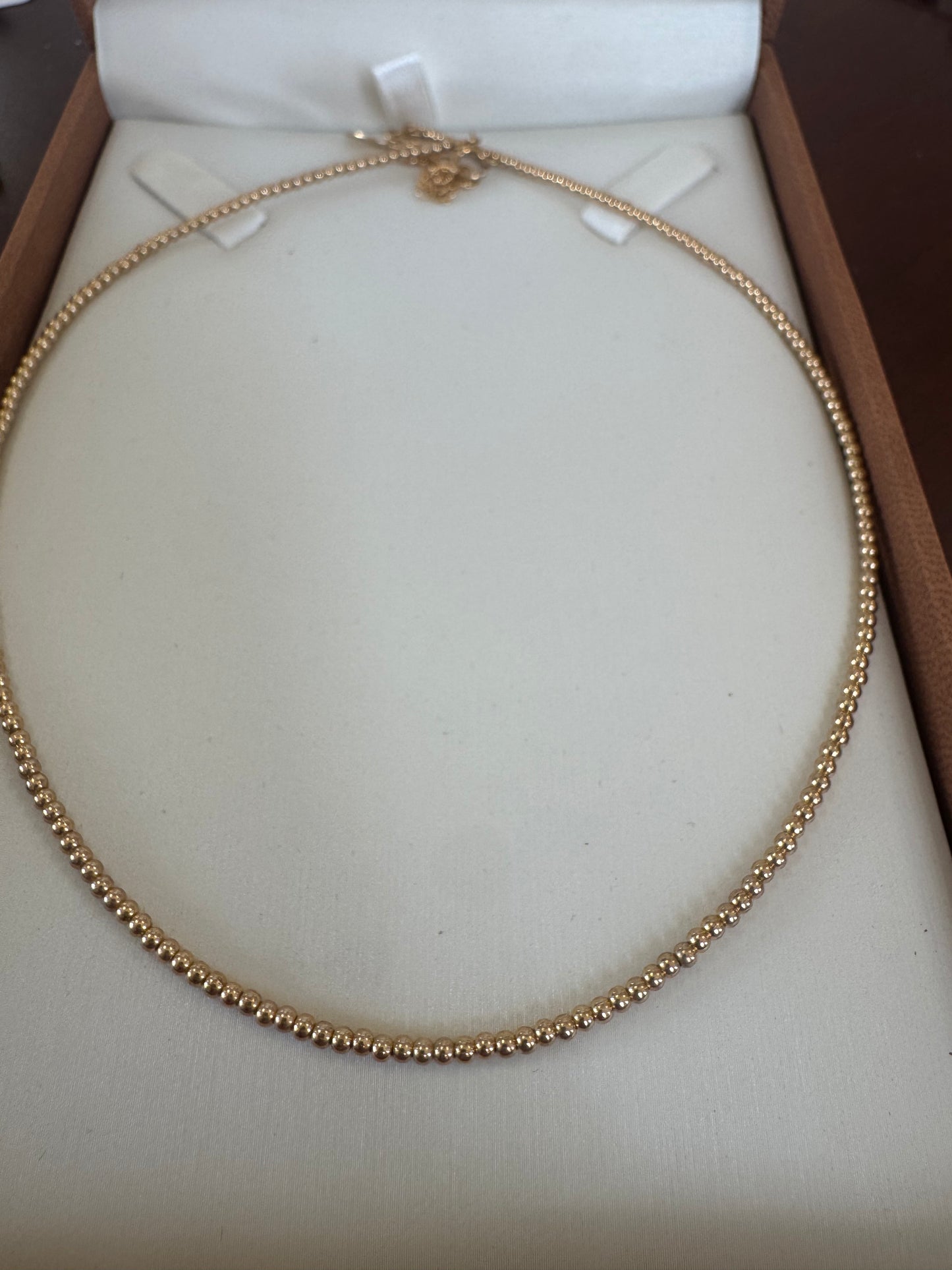 Gold filled bead necklace