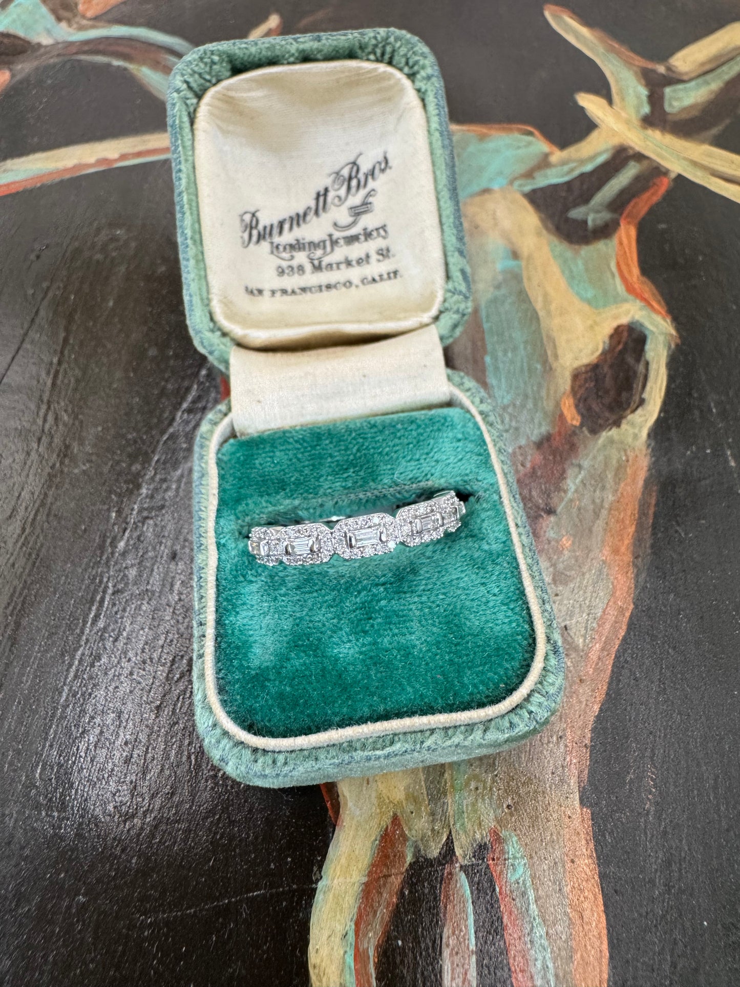 .75ct baguette halo band