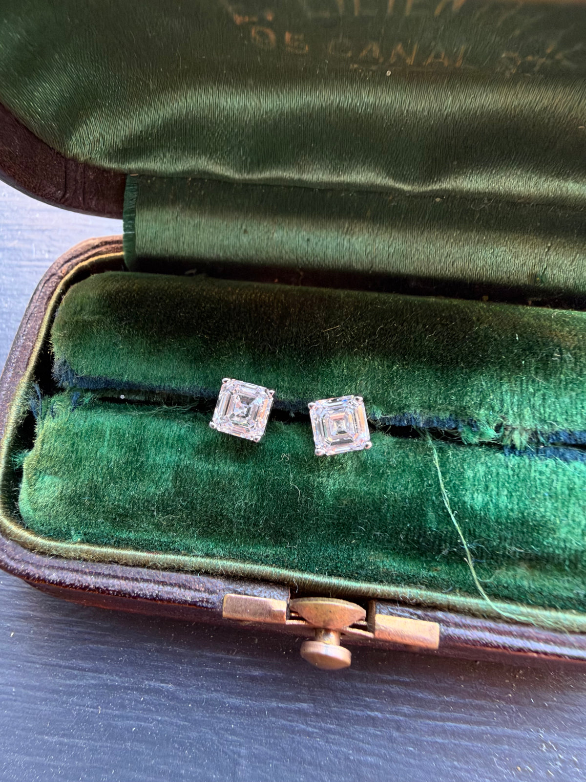1ct lab grown radiant cut studs