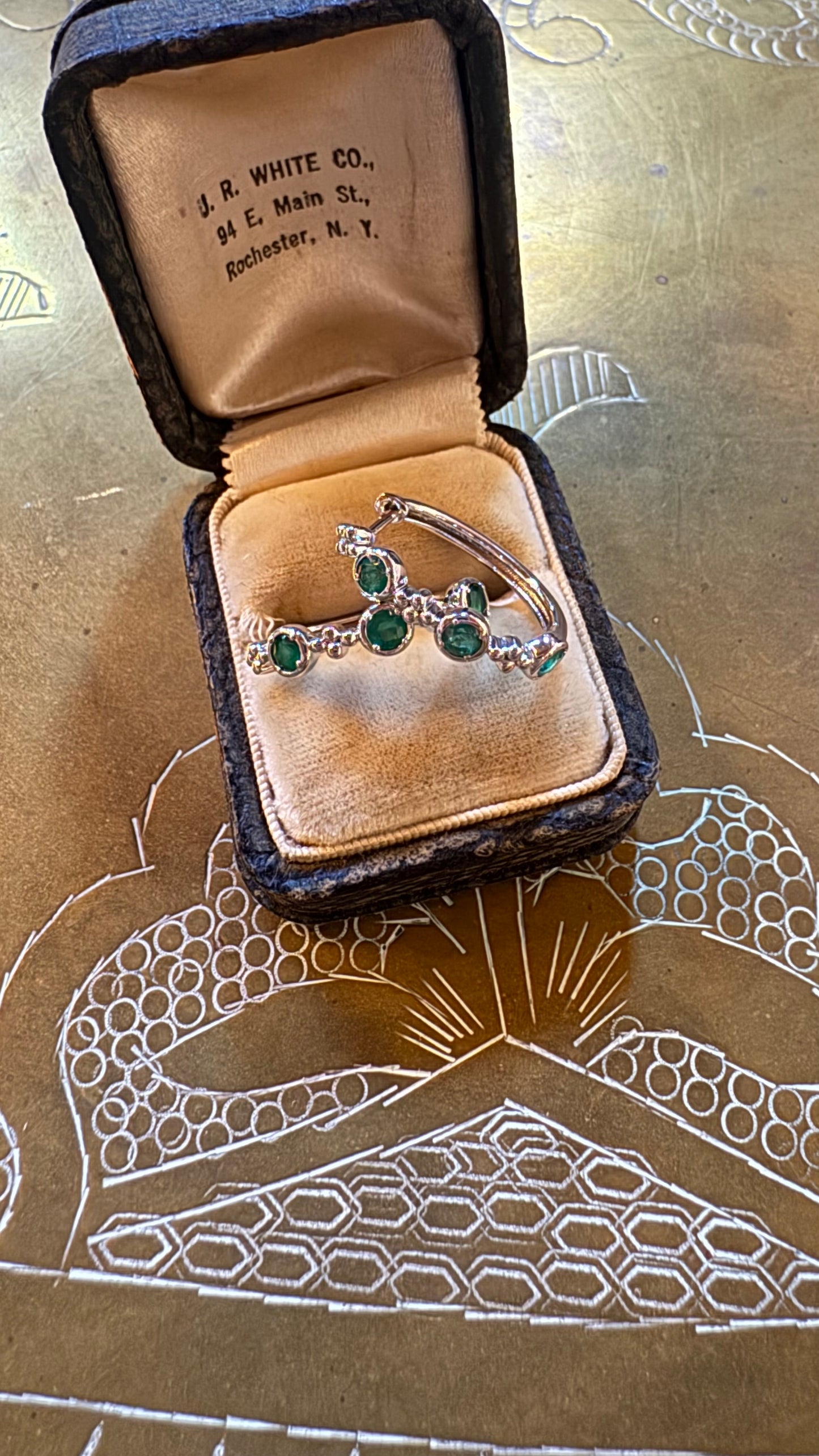 Emerald hoops