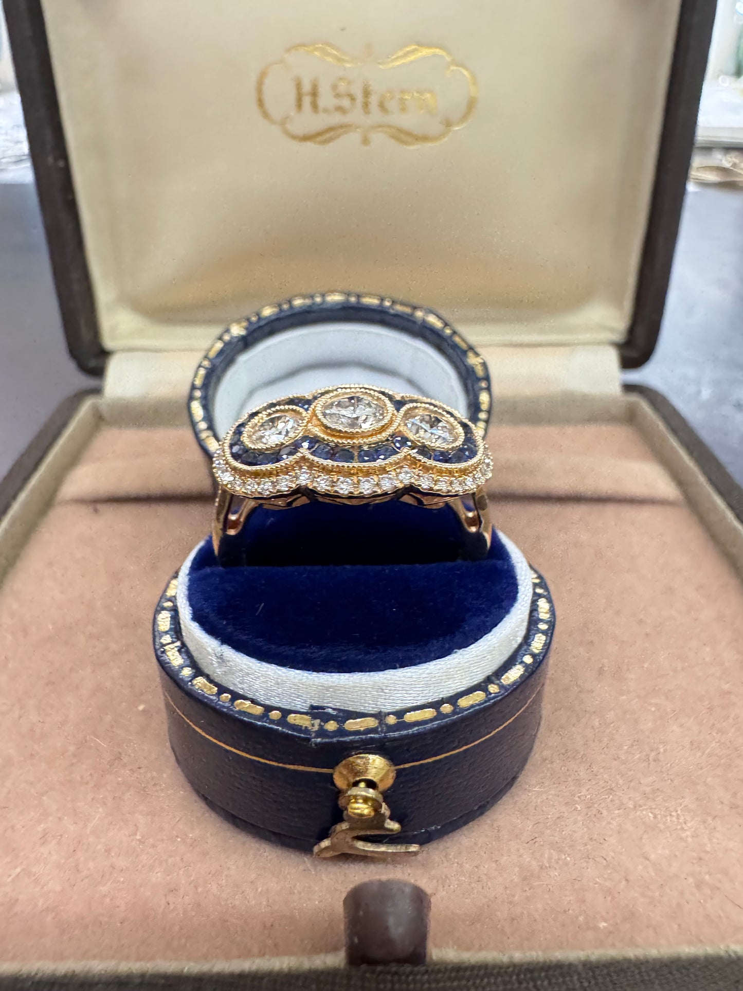 1.12ct Diamond and Sapphire ring