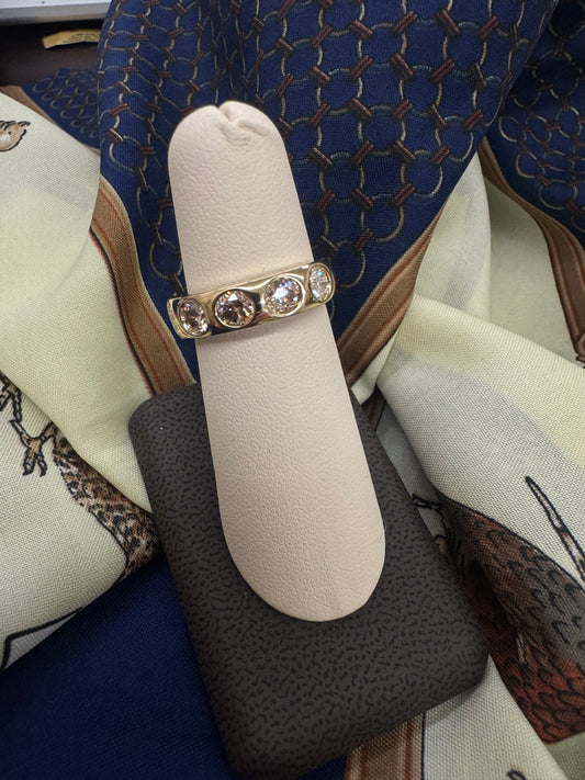 Ombre’ white to champagne diamond band