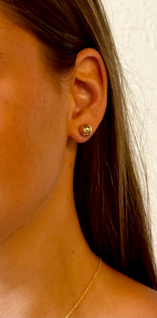 8mm gold ball 14k studs