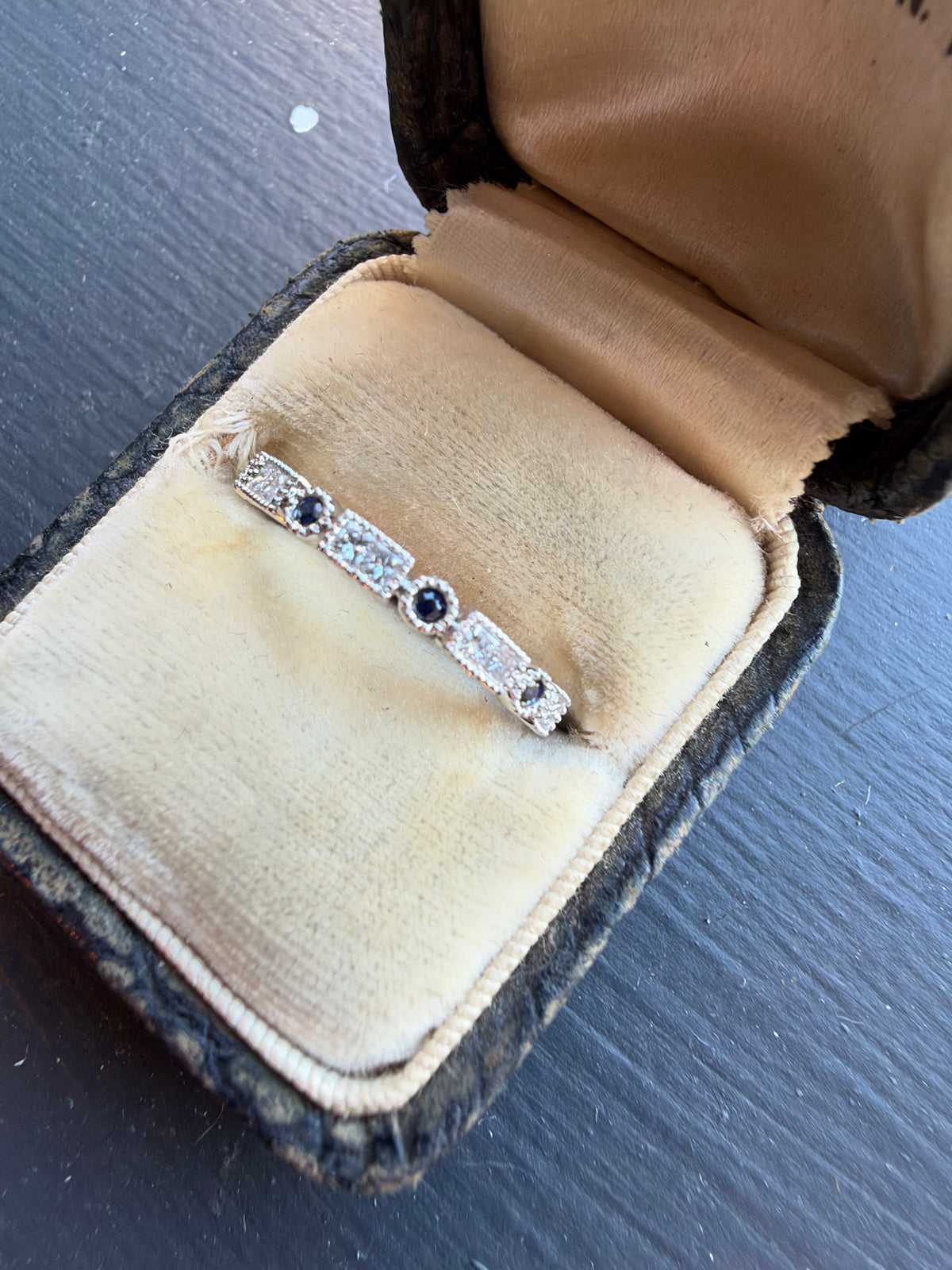 Sweet sapphire and diamond band