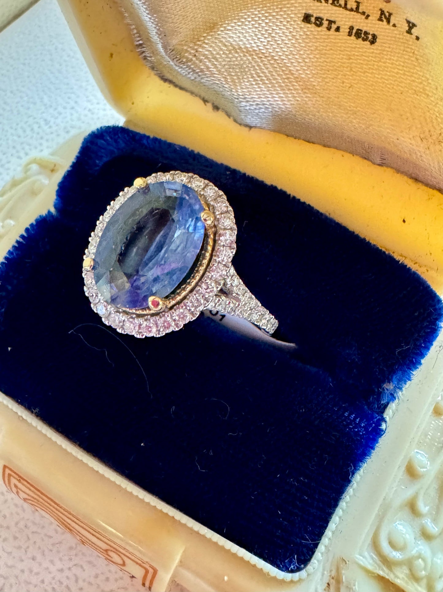 3.85ct Sapphire and Diamond ring