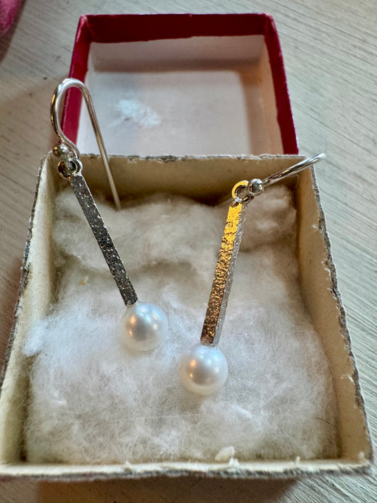 Designer Pearl drop pure silver