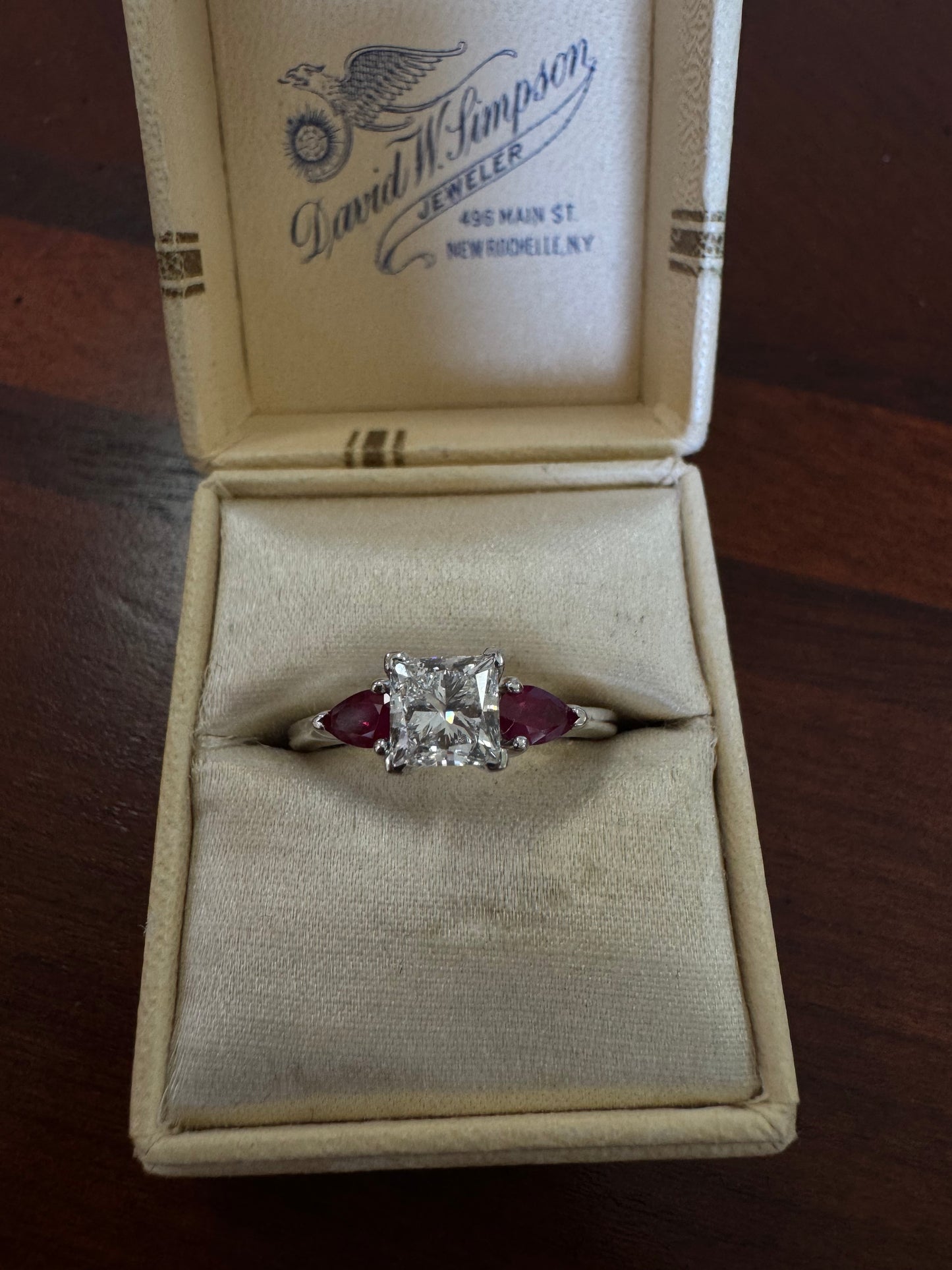 1.03ct lab grown princess cut diamond ring