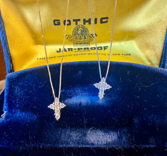 .18ct Diamond cross necklace