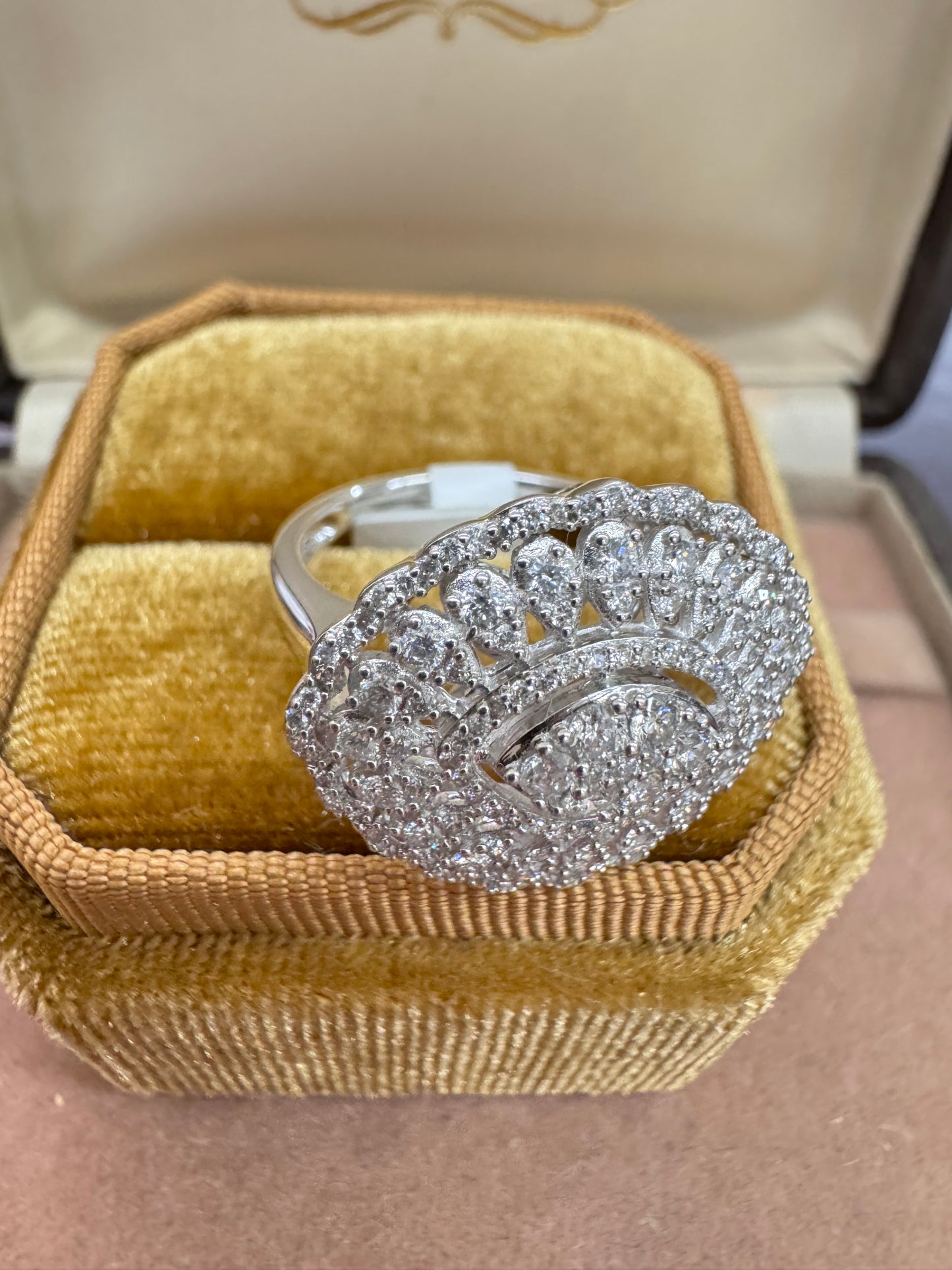 Antique style diamond cocktail ring