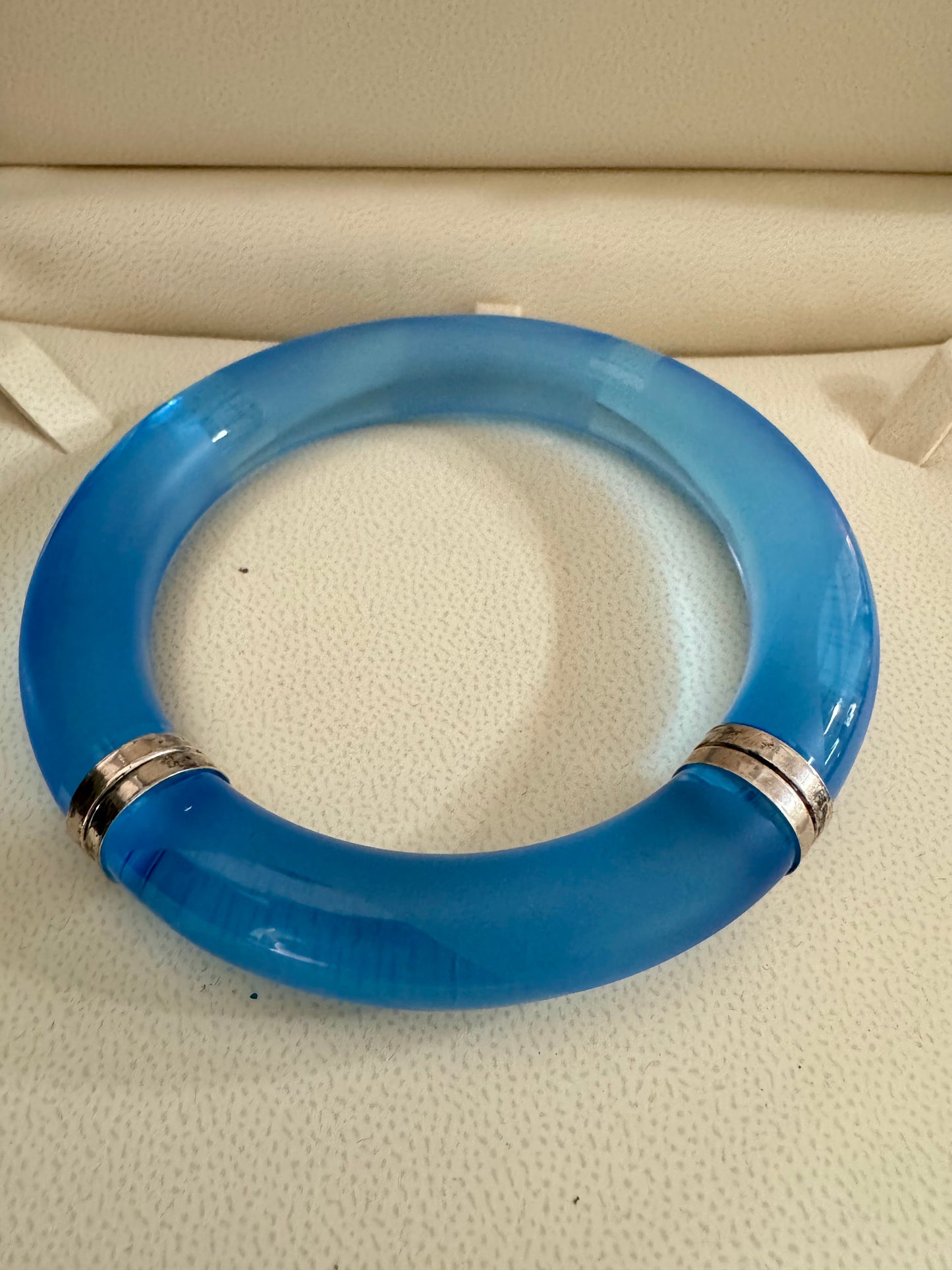 Blue acrylic bangles