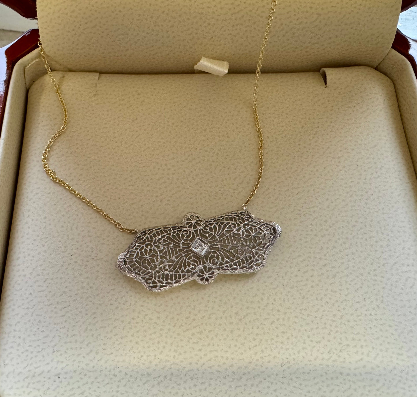 Antique bar pin necklace
