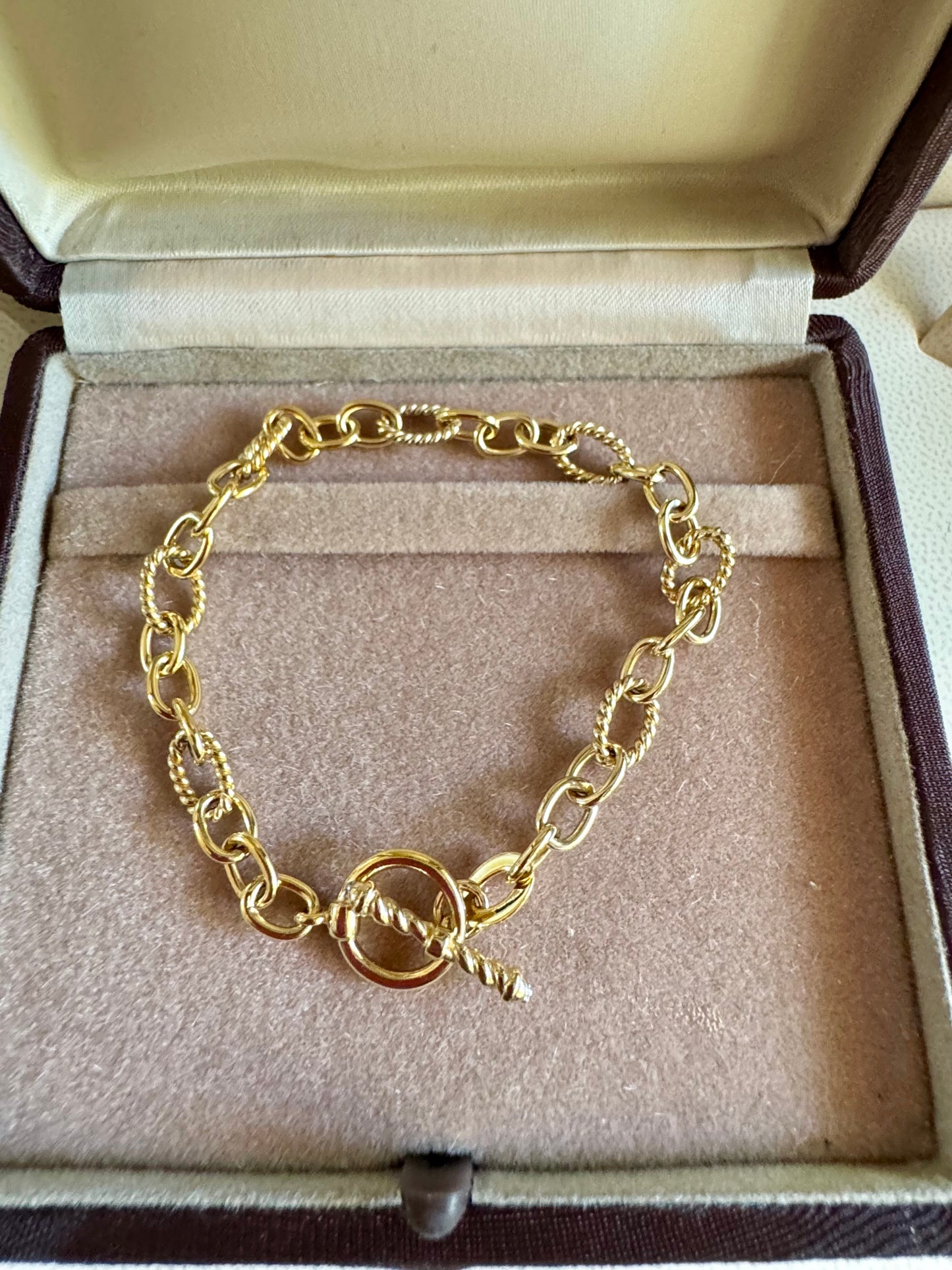 Gold plated over SS link bracelet