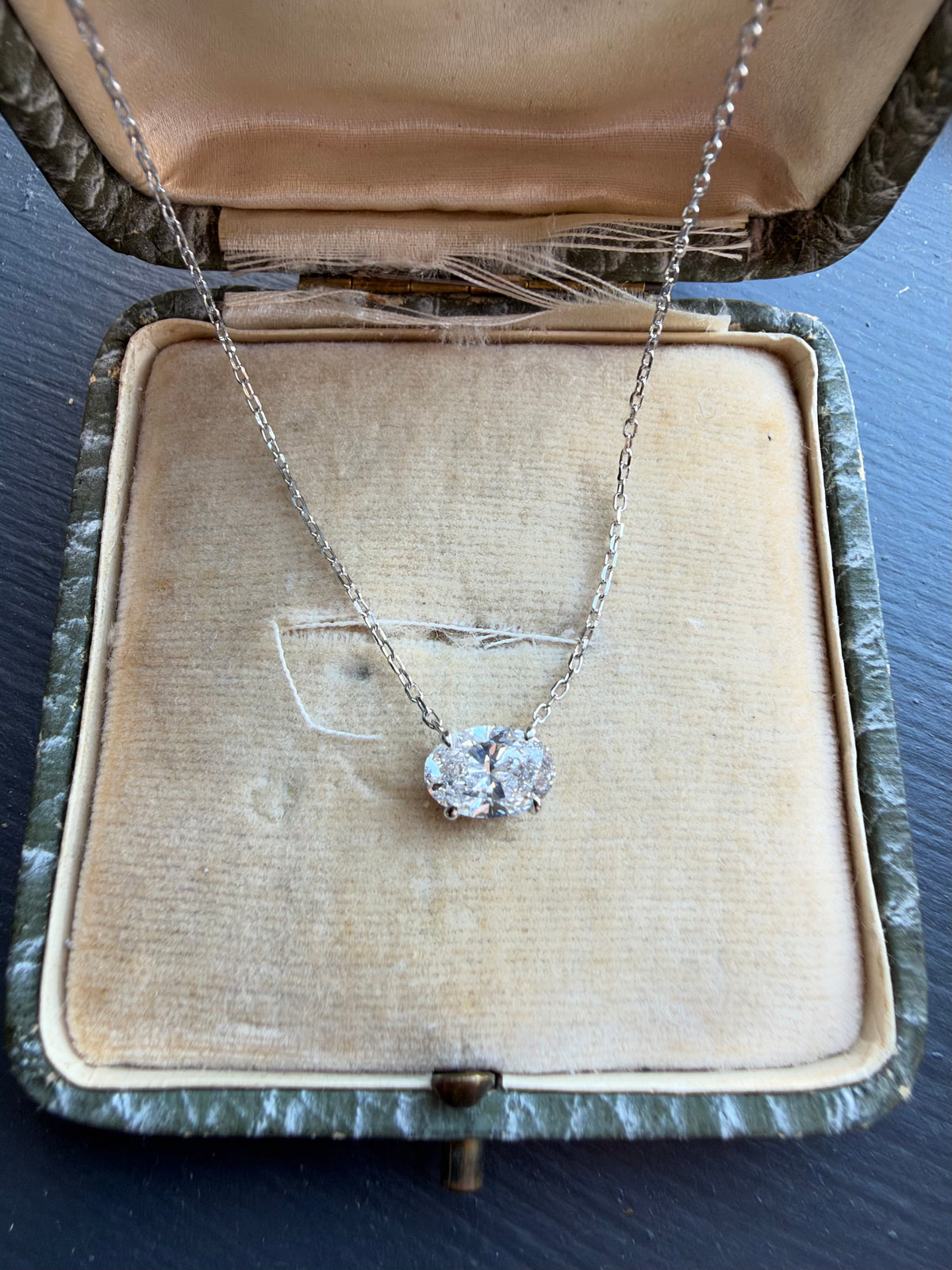 1ct oval lab grown diamond necklace