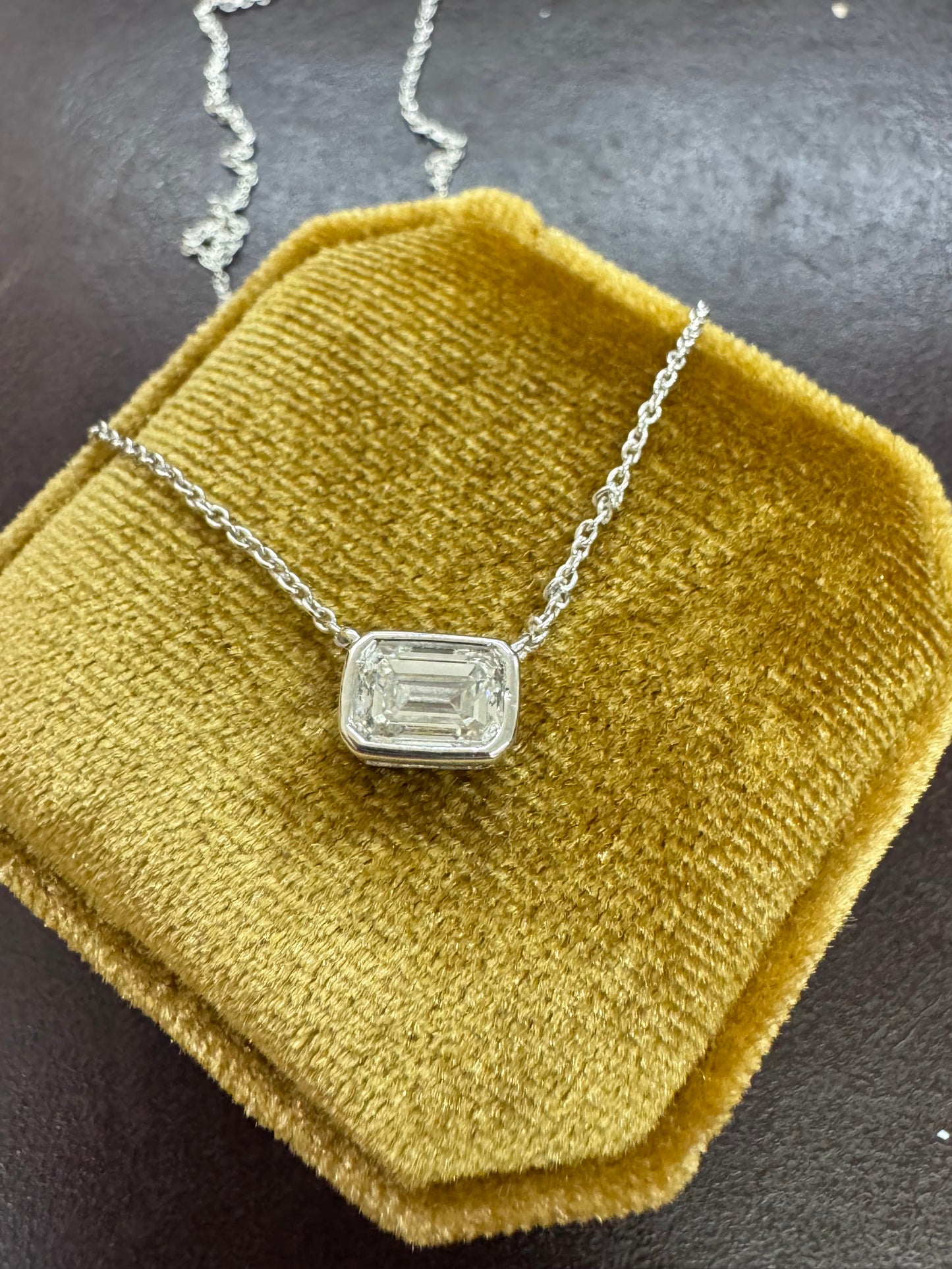 Emerald-Cut Lab-Grown Diamond Necklace