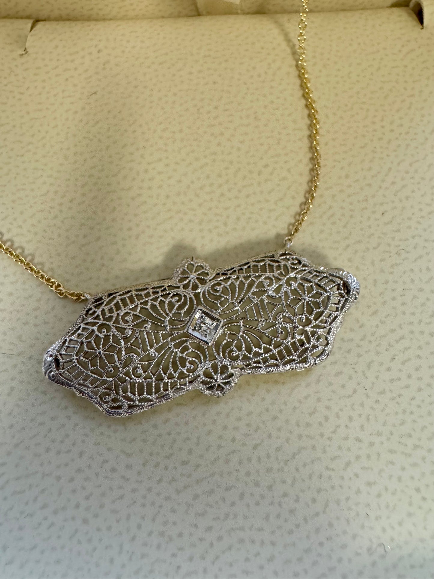 Antique bar pin necklace