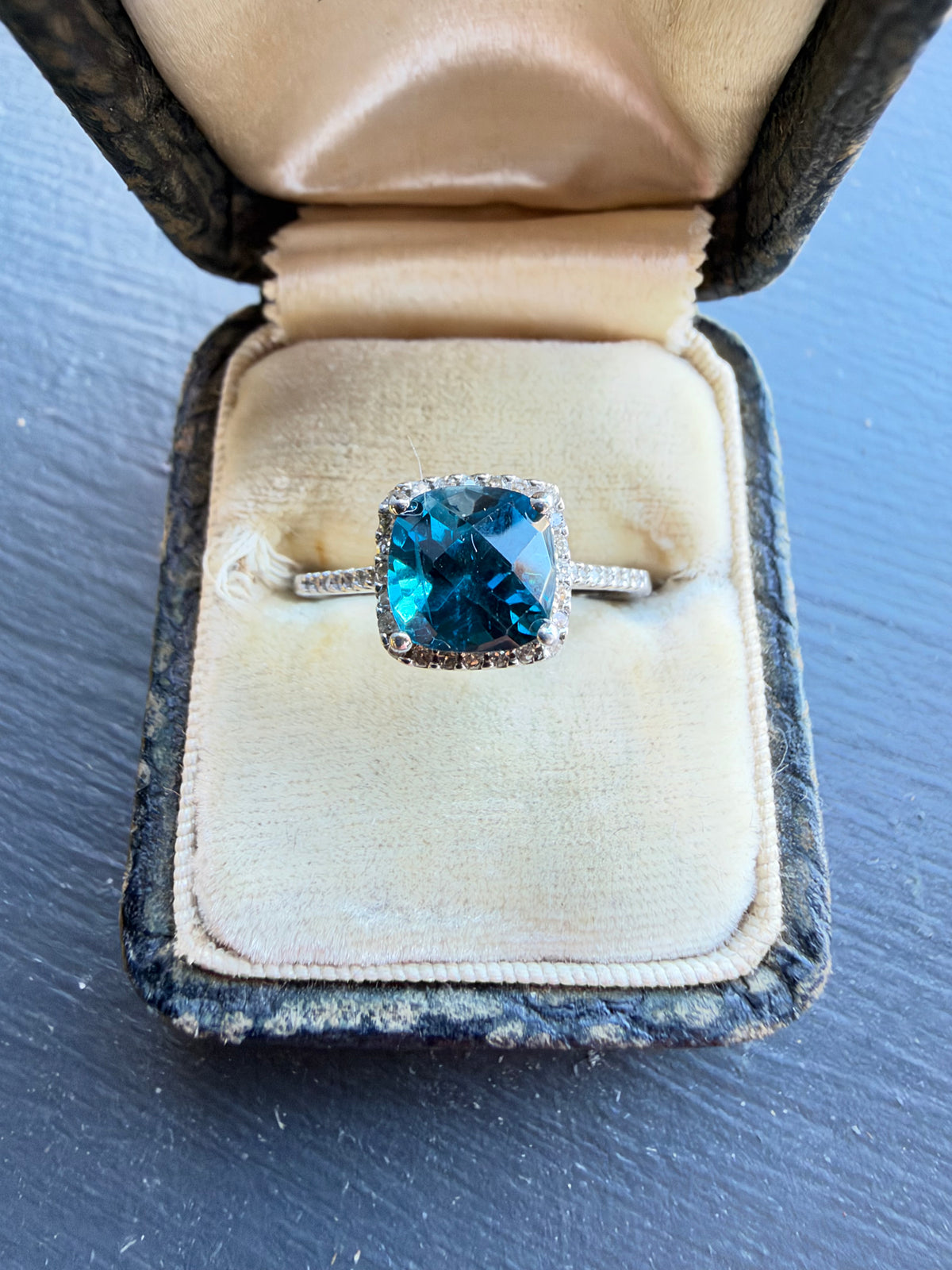London Blue Topaz and Diamond ring