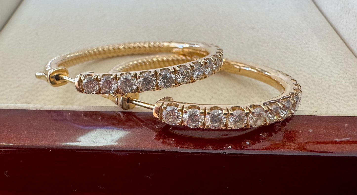 3ct Diamond hoops