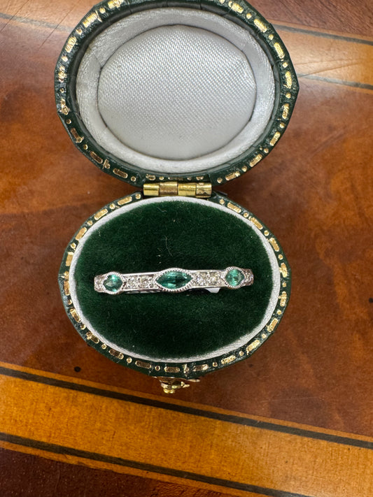 .45ct Marquise Emerald and Diamond Band