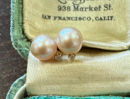 Pearl and Diamond studs