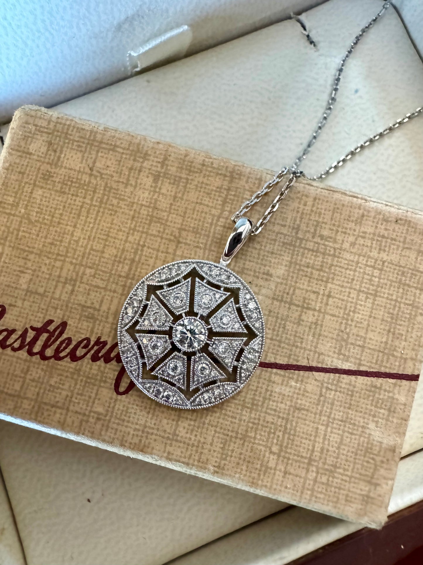 Diamond Medallion Pendant Necklace