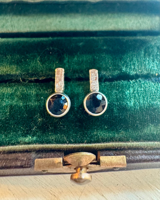 Designer pure silver and Sapphire earrings