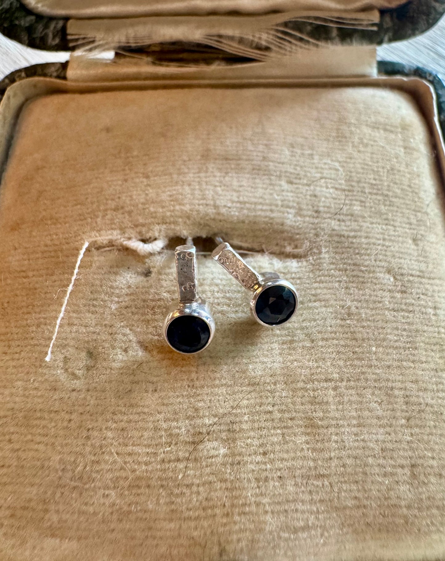 Designer pure silver and Sapphire earrings