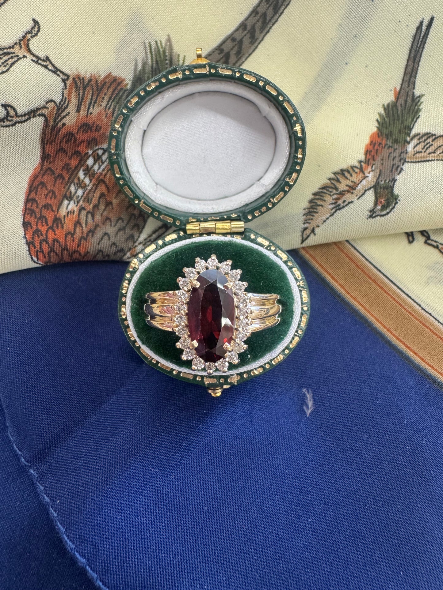 Vintage Garnet and Diamond ring