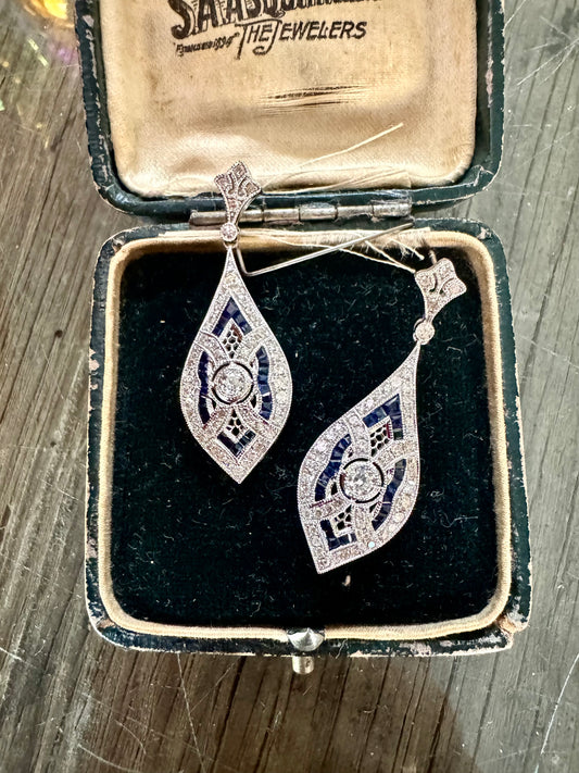 Diamond and Sapphire Antique reproduction drops