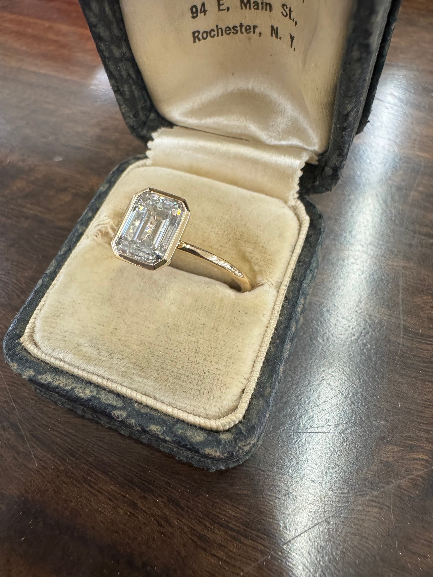 2ct emerald cut lab grown diamond ring