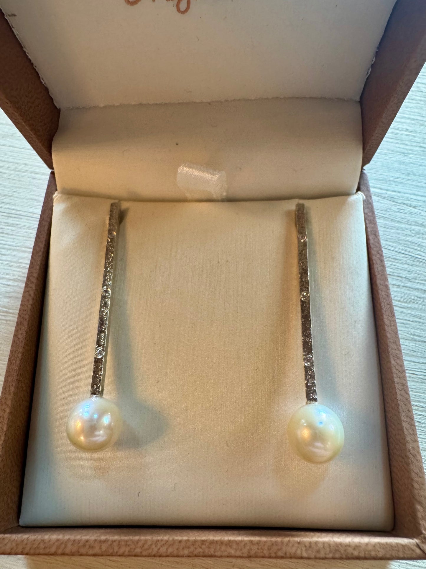 Designer Pure Silver Pearl and Diamond drops
