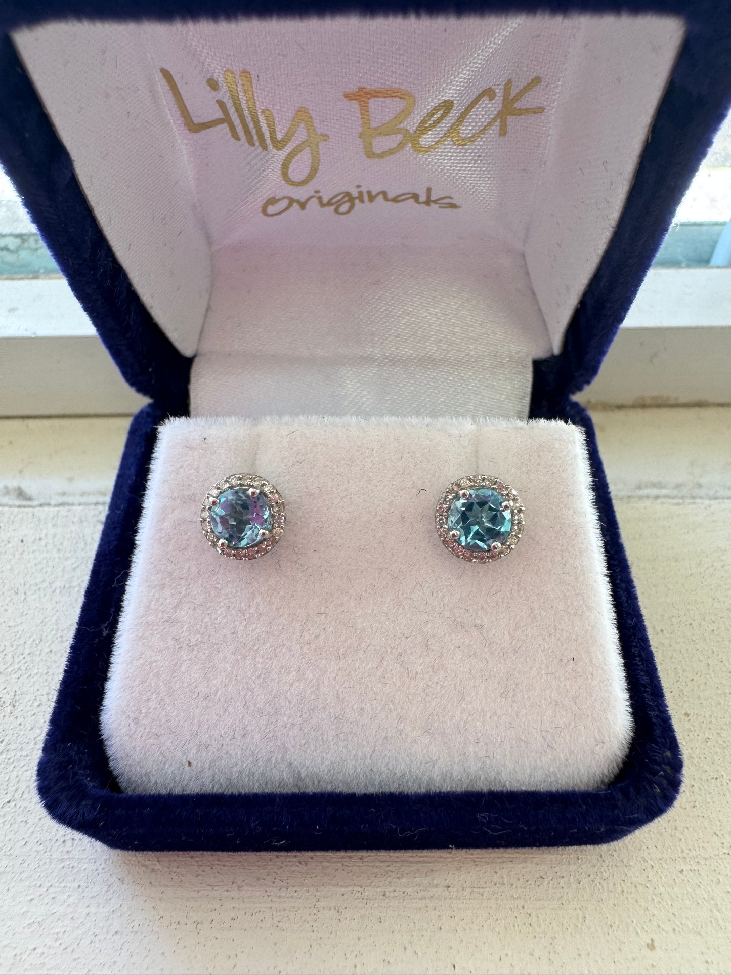 .10ct Diamond and natural Gemstone Halos