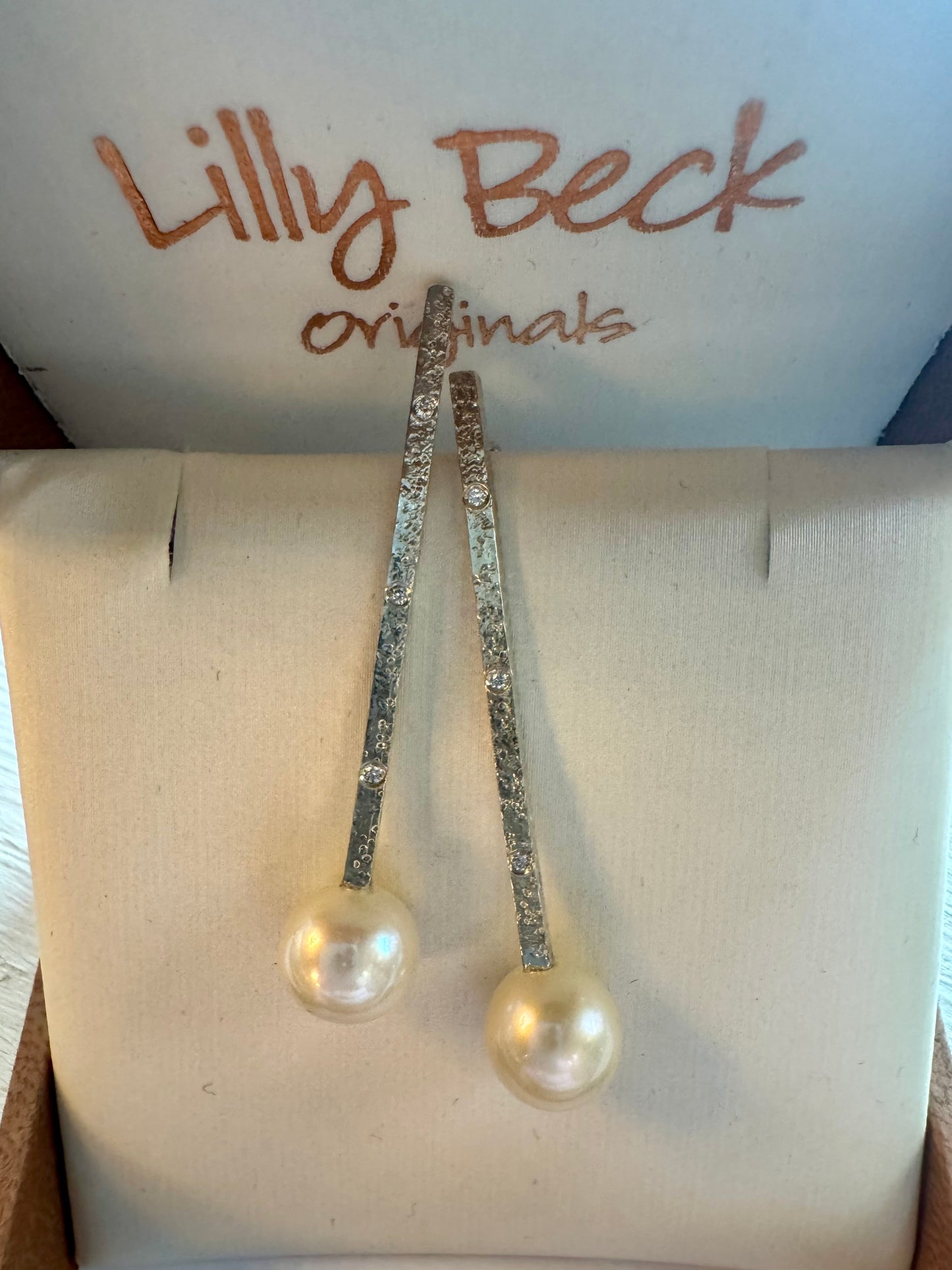 Designer Pure Silver Pearl and Diamond drops
