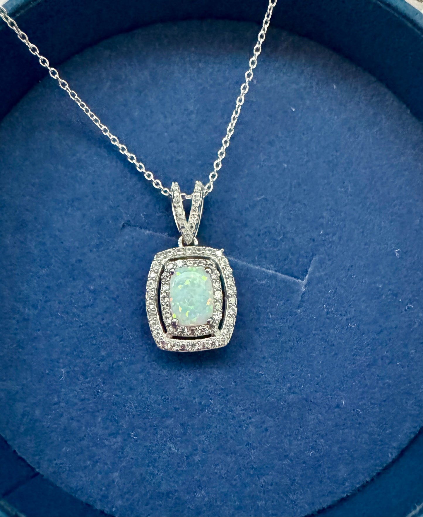 Sterling opal necklace