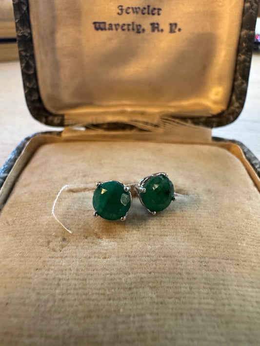 Natural Emerald studs